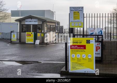 Bandon, West Cork, Irlanda. 26 gennaio 2021. ABP Bandon ha subito un focolaio di COVID-19 nello stabilimento di Bandon. Un portavoce della AB ha confermato che nello stabilimento sono presenti 66 casi di COVID, con conseguente riduzione della capacità dell'impianto. Credit: AG News/Alamy Live News Foto Stock