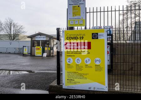 Bandon, West Cork, Irlanda. 26 gennaio 2021. ABP Bandon ha subito un focolaio di COVID-19 nello stabilimento di Bandon. Un portavoce della AB ha confermato che nello stabilimento sono presenti 66 casi di COVID, con conseguente riduzione della capacità dell'impianto. Credit: AG News/Alamy Live News Foto Stock