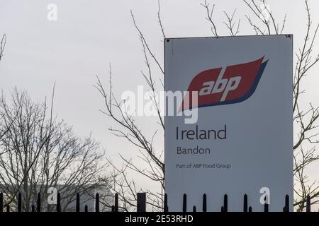 Bandon, West Cork, Irlanda. 26 gennaio 2021. ABP Bandon ha subito un focolaio di COVID-19 nello stabilimento di Bandon. Un portavoce della AB ha confermato che nello stabilimento sono presenti 66 casi di COVID, con conseguente riduzione della capacità dell'impianto. Credit: AG News/Alamy Live News Foto Stock