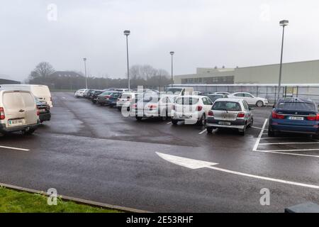 Bandon, West Cork, Irlanda. 26 gennaio 2021. ABP Bandon ha subito un focolaio di COVID-19 nello stabilimento di Bandon. Un portavoce della AB ha confermato che nello stabilimento sono presenti 66 casi di COVID, con conseguente riduzione della capacità dell'impianto. Credit: AG News/Alamy Live News Foto Stock