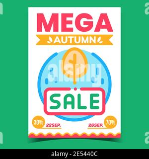 Promozione creativa Mega Autunno Poster Vector Illustrazione Vettoriale