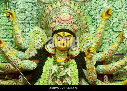 MAHARASHTRA, INDIA 21 ottobre 2012: Festa Durga Puja, 21 ottobre 2012, Kandivali est, Mumbai, Maharashtra, India Foto Stock