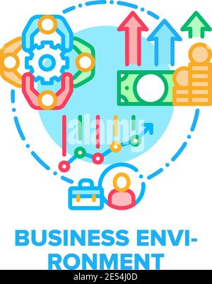 Business Environment Team Vector Concept Color Illustrazione Vettoriale