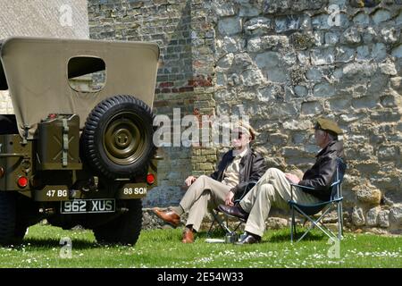 1940's ufficiali a riposo 8 ° esercito Foto Stock