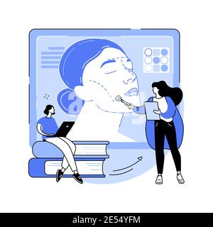 Corsi di trucco concetto astratto illustrazione vettoriale. Illustrazione Vettoriale