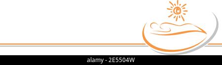 Persona e sole, solarium e solarium Illustrazione Vettoriale