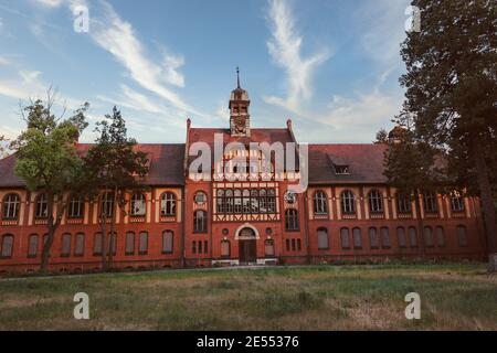 BEELITZ - 25 MAGGIO 2012: Ospedale abbandonato e sanatorio Beelitz Heilstatten vicino Berlino, Beelitz, Germania Foto Stock