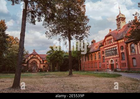 BEELITZ - 25 MAGGIO 2012: Ospedale abbandonato e sanatorio Beelitz Heilstatten vicino Berlino, Beelitz, Germania Foto Stock