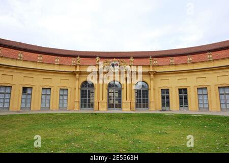 Facciata del castello storico della città di Erlangen, Germania Foto Stock