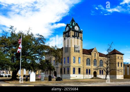 Prattville, Alabama, USA - 28 gennaio 2017: Lo storico tribunale della contea di Autauga sulla Main Street a Prattville. Foto Stock