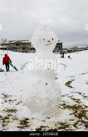 Las Vegas NV, Stati Uniti. 26 gennaio 2021. Insolita nevicata nel nord-ovest di Las Vegas, Nevada, il 26 gennaio 2021. Credit: Dee CEE carter/Media Punch/Alamy Live News Foto Stock