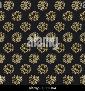 Modello di stile tribale Boho disegnato a mano senza giunture vettoriali Illustrazione Vettoriale