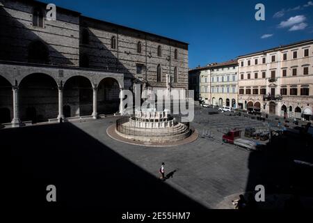 Perugia, Umbria. Alla scoperta dell'Italia nell'anno della pandemia, agosto 2020 Foto Stock