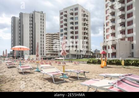 Porto Verde, Rimini. Alla scoperta dell'Italia nell'anno della pandemia, agosto 2020 Foto Stock