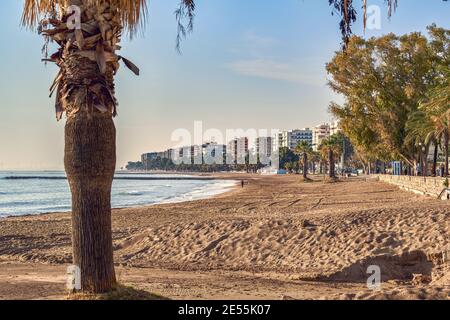 Benicasim lungomare di Castellon de la Plana, Comunità Valenciana, Spagna, Europa Foto Stock