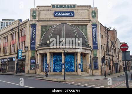 O2 Academy Brixton, chiuso durante il blocco del coronavirus. Londra, Regno Unito Gennaio 2021. Foto Stock