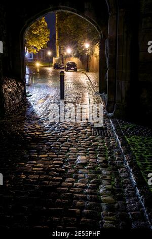 Porta torretta a Leicester e una volta parte delle mura del castello. Foto Stock