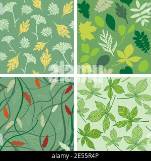 Raccolta di pattern vettoriali senza giunture con lamelle Illustrazione Vettoriale