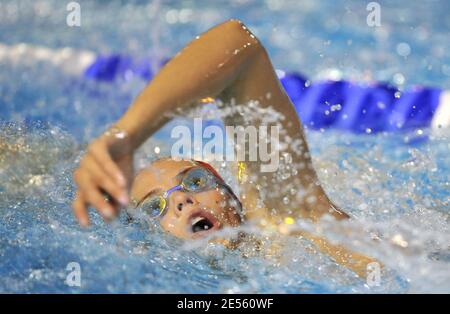 Il francese Laure Manaudou compete durante i Campionati francesi di nuoto 2008 a Dunkerque, Francia, il 24 aprile 2008. Foto di Christophe Guibbaud/Cameleon/ABACAPRESS.COM Foto Stock