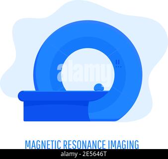 Scanner RM medico professionale. Apparecchiature mediche. Illustrazione vettoriale isolata su sfondo bianco. Illustrazione Vettoriale