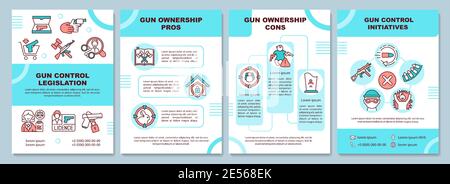 Modello di brochure pro e contro per la proprietà di armi da fuoco Illustrazione Vettoriale