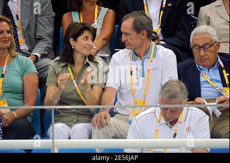 Jean-Claude Killy, membro del CIO francese, partecipa alle finali di nuoto durante la XXIX Olympiade al National Aquatics Center di Pechino, Cina, il 10 agosto 2008. Foto di Gouhier-Hahn-Nebinger/Cameleon/ABACAPRESS.COM Foto Stock