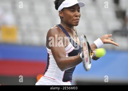 La statunitense Venus Williams ha sconfitto, 6-3, 6-2, la Svizzera Timea Bacsinszk nel loro primo round alle XXIX Olimpiadi del Centro Olimpico di Tennis Verde a Pechino, Cina, il 11 agosto 2008. Foto di Gouhier-Hahn-Nebinger/Cameleon/ABACAPRESS.COM Foto Stock