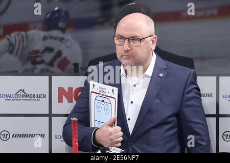 Norimberga, Germania. 26 gennaio 2021. Hockey su ghiaccio: DEL, Nürnberg Ice Tigers - Augsburg Panthers, Main Round, Matchday 12, all'Arena Nürnberger Versicherung. Frank Fischöder, allenatore di Norimberga. Credit: Daniel Karmann/dpa/Alamy Live News Foto Stock