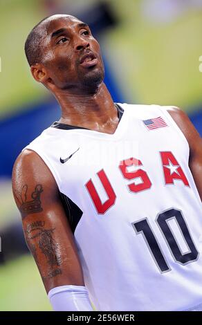 USA Kobe Bryant durante la partita USA contro Germania del primo round dei Giochi Olimpici di Pechino 2008. Pechino, 18,2008 agosto. Gli Stati Uniti hanno vinto il 106-57. Foto di Gouhier-Hahn-Nebinger/Cameleon/ABACAPRESS.COM Foto Stock