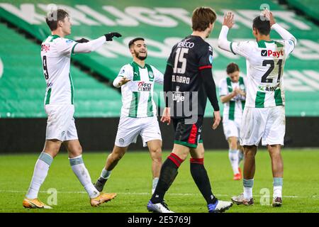 GRONINGEN, PAESI BASSI - GENNAIO 26: Alessio da Cruz del FC Groningen che celebra un gol (3:0) durante la partita olandese Eredivisie tra il FC Groningen A. Foto Stock