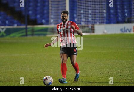 Ipswich, Regno Unito. 26 Gennaio 2021. Sunderlands Jordan Willis durante la partita della Sky Bet League 1 tra Ipswich Town e Sunderland a Portman Road, Ipswich, martedì 26 gennaio 2021. (Credit: Ben Pooley | MI News) Credit: MI News & Sport /Alamy Live News Foto Stock