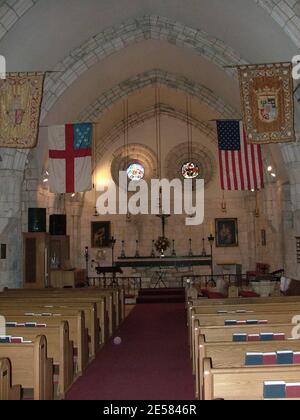 Vedute generali della Chiesa episcopale di San Bernardo de Clairvaux e dell'Antico Monastero Spagnolo a North Miami, Fla 5/8/07. Tutti i feesdevono essere concordati prima della pubblicazione. [[tag]] Foto Stock