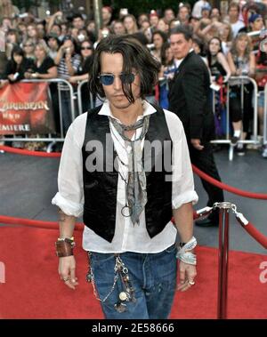 Johhny Depp partecipa alla prima mondiale dei Pirati dei Caraibi: Alla fine del mondo a Disneyland ad Anaheim, California 5/19/07. [[laj]] Foto Stock