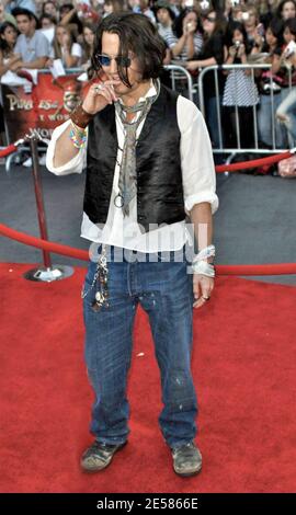 Johhny Depp partecipa alla prima mondiale dei Pirati dei Caraibi: Alla fine del mondo a Disneyland ad Anaheim, California 5/19/07. [[laj]] Foto Stock