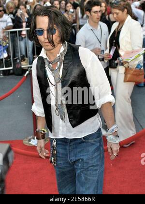 Johhny Depp partecipa alla prima mondiale dei Pirati dei Caraibi: Alla fine del mondo a Disneyland ad Anaheim, California 5/19/07. [[laj]] Foto Stock