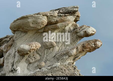 Una formazione rocciosa nel South Dakota Badlands al largo di Sheep Mountain Road. Foto Stock