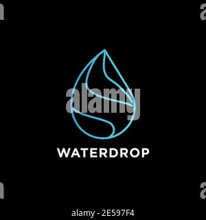 Acquedotto colorato Logo design modello vettoriale goccia blu aqua Illustrazione Vettoriale
