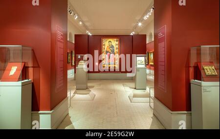 Mosca, Russia - 26 gennaio 2021: Il Museo di Belle Arti di Pushkin è il più grande museo d'arte europea a Mosca. Sala greca Foto Stock