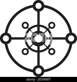 Modello vettoriale inspiraiton icona catena Atom design logo Illustrazione Vettoriale