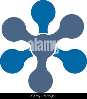 Modello vettoriale inspiraiton icona catena Atom design logo Illustrazione Vettoriale