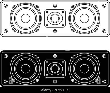 Altoparlante canale centrale. Home audio. Illustrazione vettoriale Illustrazione Vettoriale