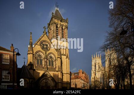 Grado II elencato stile Gotico Revival la Chiesa Oratoria di San Wilfrid, York chiesa cattolica romana Foto Stock