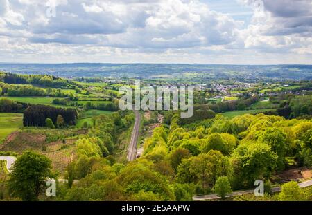 Il paesaggio intorno a Aquisgrana nel triangolo di Germania, Belgio e Paesi Bassi Foto Stock