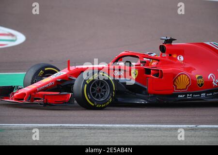 Maranello, Italia. 27 gennaio 2021. Maranello, Italia, Fiorano Circuit, 27 gennaio 2021, n° 55 Carlos Sainz Jr Ferrari durante Carlos Sainz Ferrari SF71H Formula 1 2021 test privati - Campionato di Formula 1 credito: Alessio De Marco/LPS/ZUMA Wire/Alamy Live News Foto Stock