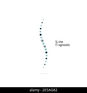 Diagnostica della colonna vertebrale. Icona del vettore della colonna vertebrale nella struttura piatta. Eps10 Illustrazione Vettoriale