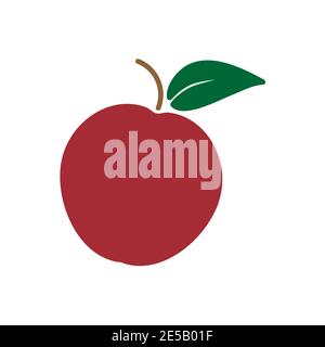 Illustrazione vettoriale piatta di Apple in stile minimalista su bianco sfondo Illustrazione Vettoriale