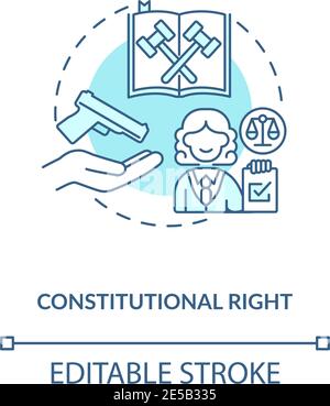 Icona concettuale diritto costituzionale turchese Illustrazione Vettoriale