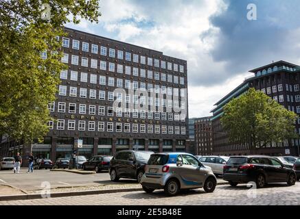 L'edificio degli uffici Sprinkenhof, costruito tra il 1927 e il 1943 nel quartiere Kontorhaus di Amburgo, Germania Foto Stock