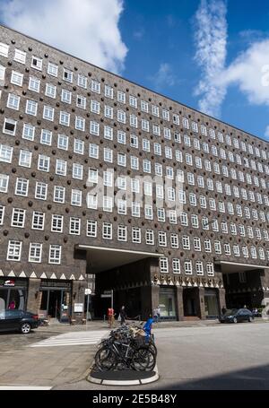 L'edificio degli uffici Sprinkenhof, costruito tra il 1927 e il 1943 nel quartiere Kontorhaus di Amburgo, Germania Foto Stock