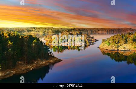 Cluster di piccole isole Foto Stock